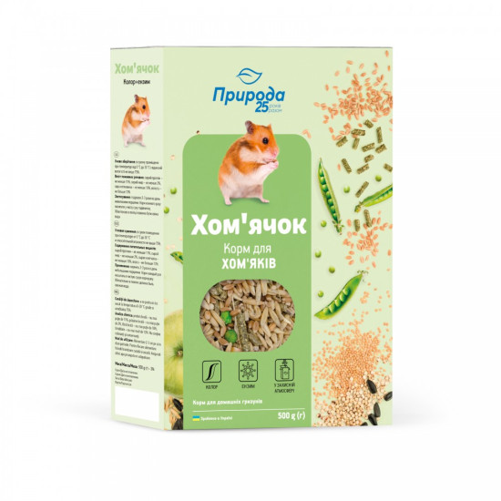 Корм Природа Хом’ячок Колор ензим для хом’яків та дрібних декоративних гризунів 500 г