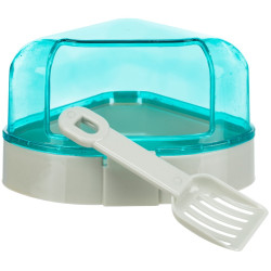 Туалет Trixie для гризунів кутовий з лопаткою пластиковий 14x8x11 см