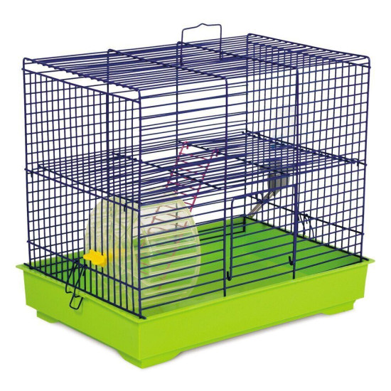 Клітка Природа Міккі для дрібних декоративних гризунів з колесом хром/салатова 37x25x30 см