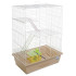Клітка Природа Нюра для дрібних декоративних гризунів з будиночком біла/бежева 44x27x59 см