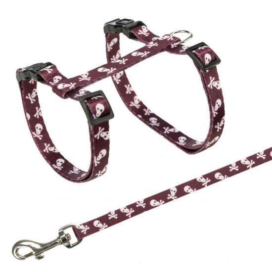 Шлейка з повідцем Trixie для котів Skull нейлон 27-45 cм/10 мм