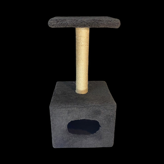 Дряпка Природа Д1 для котів з будкою капучино 32x32x65 см