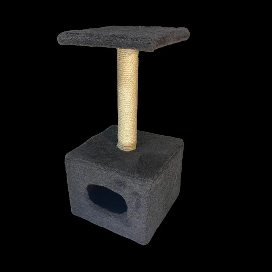 Дряпка Природа Д1 для котів з будкою капучино 32x32x65 см