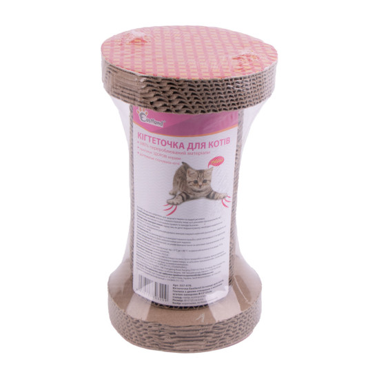 Дряпка Eastland для котів Гантеля з двома отворами з котячою м ятою паперова Φ 15х25 см