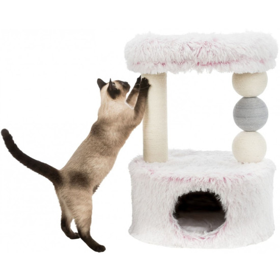 Дряпка-будиночок Trixie Harvey для котів джут/плюш біло-рожева 54х40х73 см