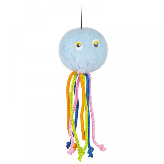 Іграшка Природа Восьминіг для кота на резинці з мотузочками 5 см