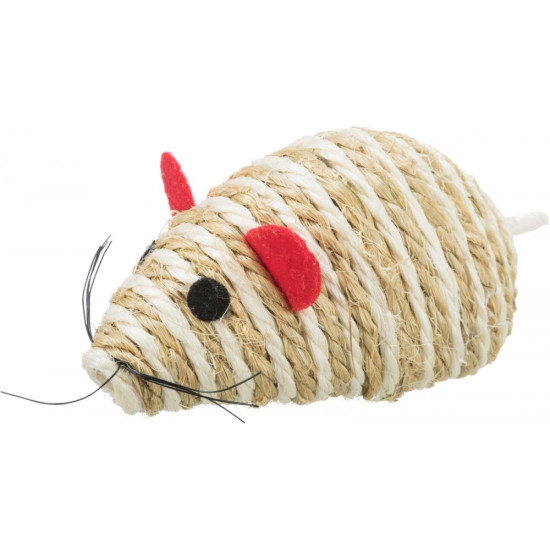 Іграшка Trixie для котів Мишка XXL з брязкальцем сизаль 10 см