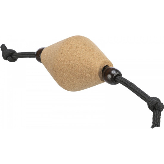 Іграшка Trixie для котів М яч для регбі на шнурку CityStyle пробка/дерево бежевий/чорний d:4*17см