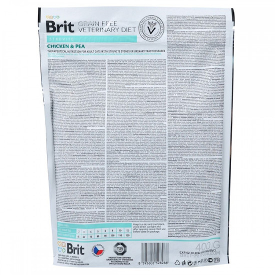 Корм сухий Brit Grain Free VetDiet Cat Struvite для котів з сечокам яною хворобою з куркою та горохом 400 г