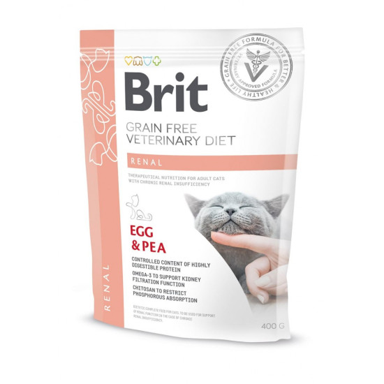 Корм сухий Brit Grain Free VetDiet Cat Renal для котів з захворюванням нирок з яйцем та горохом 400 г