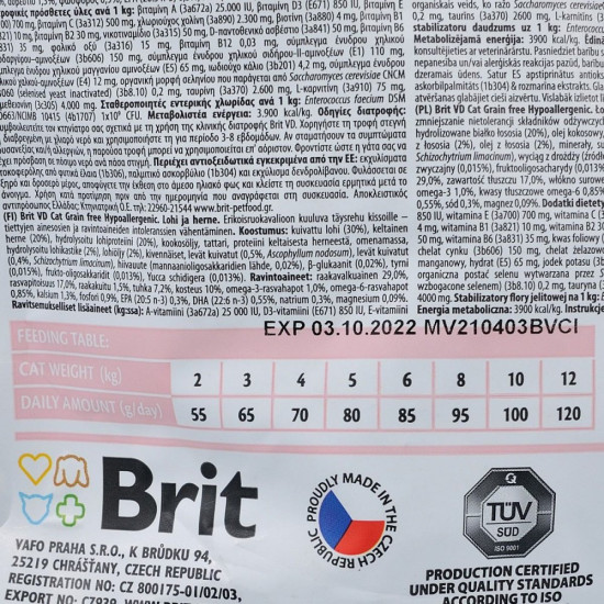 Корм сухий Brit Grain Free VetDiet Cat Hypoallergenic для котів з харчовою алергією та непереносимістю з лососем та горохом
