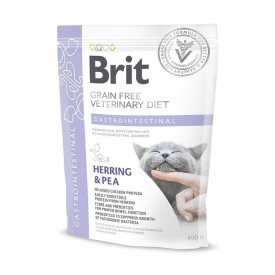 Корм сухий Brit Grain Free VetDiet Cat Gastrointestinal для котів з порушеним травленням з оселедцем лососем яйцем та горохо