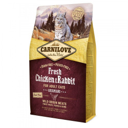 Корм сухий Carnilove Fresh Chicken and Rabbit for Adult Cats для дорослих котів з куркою та кроликом 2 кг