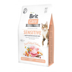 Корм сухий Brit Care Cat Grain Free Sensitive HDigestion Delicate Taste для котів з чутливим травленням індичка та лосось 2