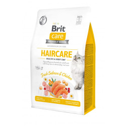 Корм сухий Brit Care Cat Grain Free Haircare Healthy and Shiny Coat для котів догляд за шкірою і шерстю лосось та курка 400