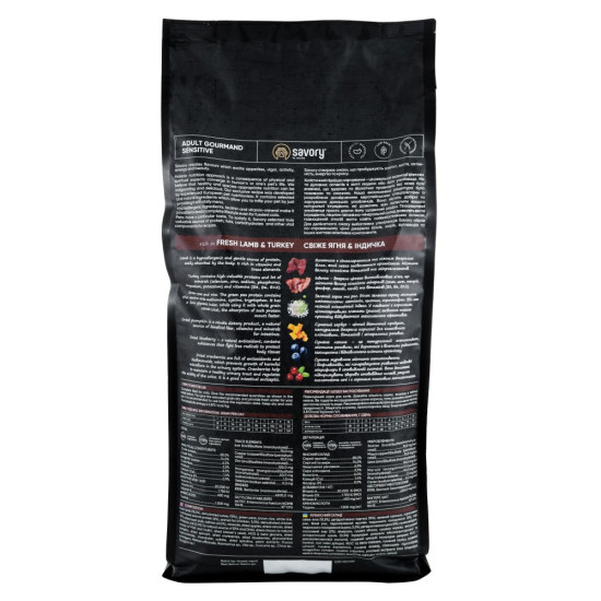 Корм сухий Savory Adult Cat Sensitive Digestion Fresh Lamb and Turkey для дорослих котів з чутливим травленням з ягнятиною т