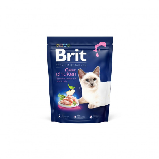Корм сухий Brit Premium Cat by Nature Adult Chicken для дорослих котів з куркою 300 г