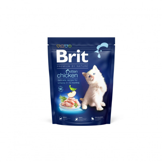 Корм сухий Brit Premium by Nature Cat Kitten для кошенят від 1-12 місяців з куркою 300 г
