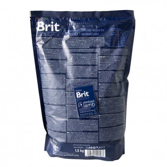 Корм сухий Brit Premium by Nature Cat Sterilized Lamb для стерилізованих котів з ягням 1,5 кг