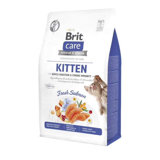 Корм сухий Brit Care Cat Grain Free Kitten Gentle Digestion Strong Immunity для кошенят для міцного імунітету з лососем 400