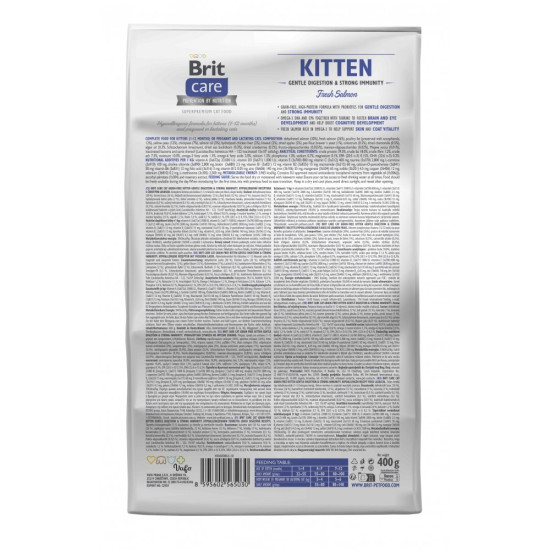 Корм сухий Brit Care Cat Grain Free Kitten Gentle Digestion Strong Immunity для кошенят для міцного імунітету з лососем 400