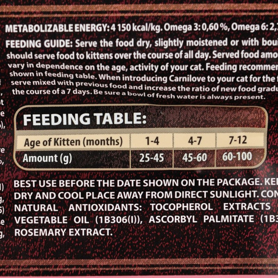 Корм сухий Carnilove Cat Kitten для кошенят з лососем та індичкою 2 кг