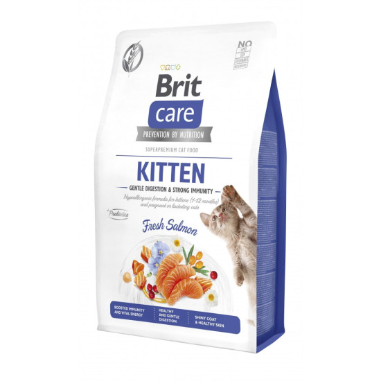Корм сухий Brit Care Cat Grain Free Kitten Gentle Digestion Strong Immunity для кошенят для міцного імунітету з лососем 2 кг