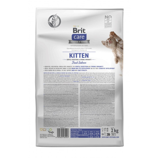 Корм сухий Brit Care Cat Grain Free Kitten Gentle Digestion Strong Immunity для кошенят для міцного імунітету з лососем 2 кг