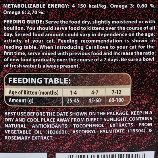 Корм сухий Carnilove Cat Kitten для кошенят з лососем та індичкою 6 кг