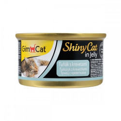 Корм вологий GimCat Shiny Cat для котів з тунцем та креветками в желе 70 г
