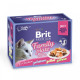 Корм вологий Brit Premium Cat Family Plate Jelly pouches набір паучів для котів сімейна тарілка в желе 12 шт. х 85 г