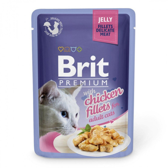 Корм вологий Brit Premium Cat Family Plate Jelly pouches набір паучів для котів сімейна тарілка в желе 12 шт. х 85 г