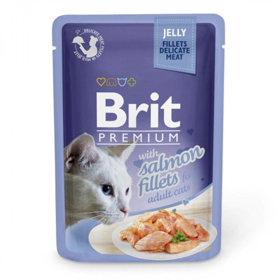 Корм вологий Brit Premium Cat Family Plate Jelly pouches набір паучів для котів сімейна тарілка в желе 12 шт. х 85 г