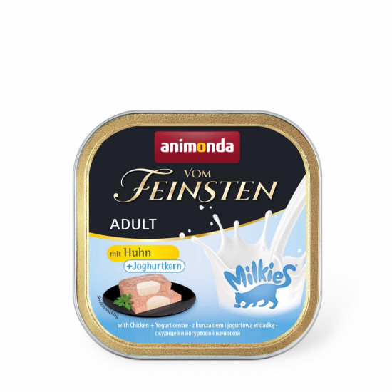 Корм вологий Vom Feinsten Adult with Chicken Yoghurt centre для котів з куркою та йогуртовим центром 100 г