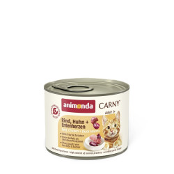 Корм вологий Carny Adult Beef Chicken Duck hearts консервований для дорослих котів з яловичиною куркою і качиними серцями 20