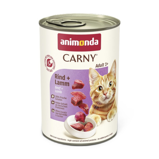 Корм вологий Carny Adult Beef Lamb для дорослих котів з яловичиною та ягням 400 г