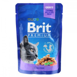 Корм вологий Brit Premium Cat Cod Fish pouch для котів з тріскою 100 г