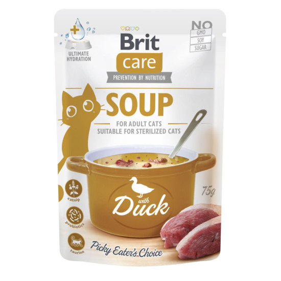 НАБІР Корм вологий Brit Care Soup Duck д/котів суп качка 75 г 15 шт
