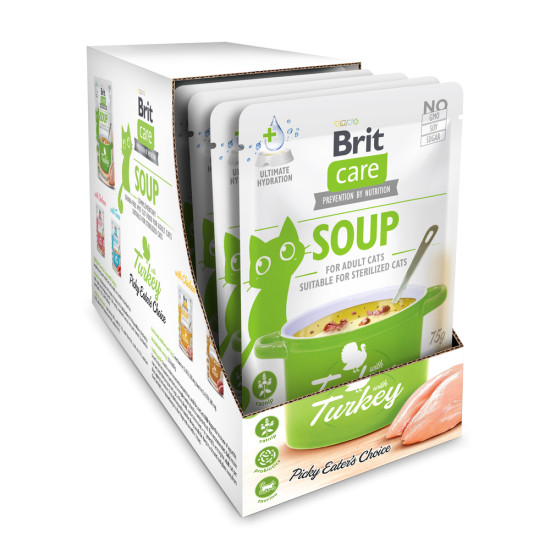 НАБІР Корм вологий Brit Care Soup Turkey д/котів суп з індичкою 75 г 15 шт