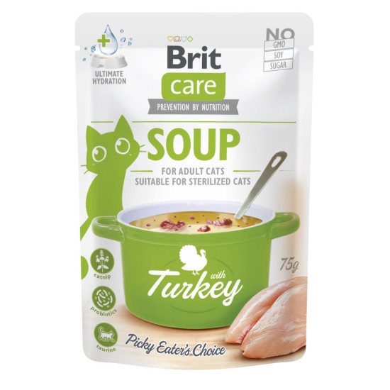 НАБІР Корм вологий Brit Care Soup Turkey д/котів суп з індичкою 75 г 15 шт