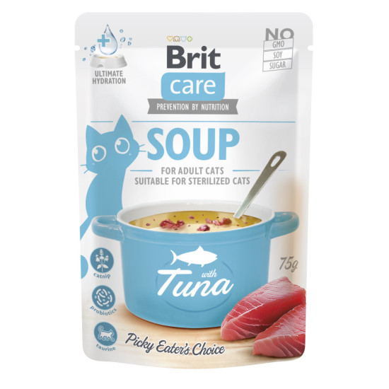 НАБІР Корм вологий Brit Care Soup Tuna д/котів суп з тунцем 75 г 15 шт