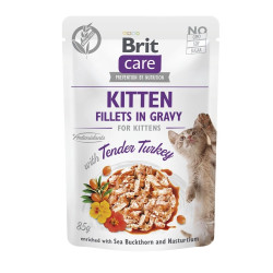 Корм вологий Brit Care Fillets in Gravy Tender Turkey Kitten д/кошенят філе в соусі з індичкою 85 г