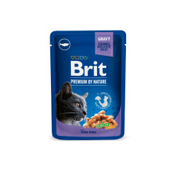 Корм вологий Brit Premium Cat Fish Plate pouches набір паучів для котів рибна тарілка з тріскою, лососем та фореллю 100 г х