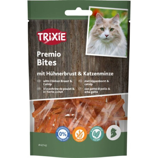 Ласощі Trixie Premio Bites with Chicken Breast & Catnip для котів шматочки з курячою грудкою і котячою м’ятою 50 г