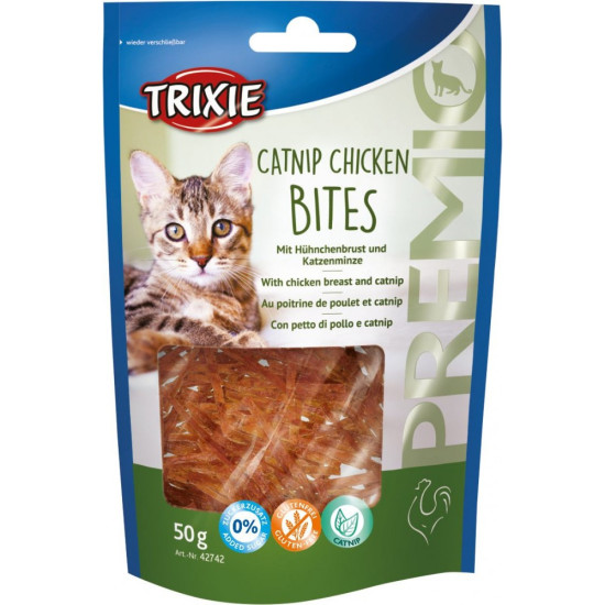 Ласощі Trixie Premio Bites with Chicken Breast & Catnip для котів шматочки з курячою грудкою і котячою м’ятою 50 г