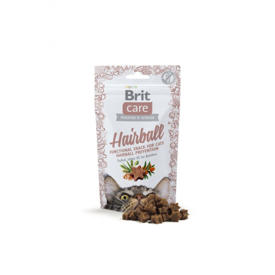 Ласощі Brit Care Functional Snack Hairball д/котів для виведення шерсті з качкою 50 г