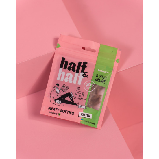 Ласощі HalfHalf м ясні смужечки для кошенят, з індичкою 50 г