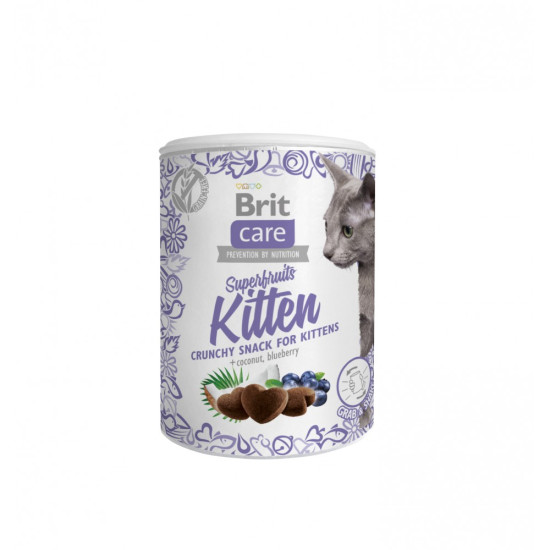 Ласощі Brit Care Superfruits Kitten д/кошенят від 6 тижнів з куркою кокосом та чорницею 100 г