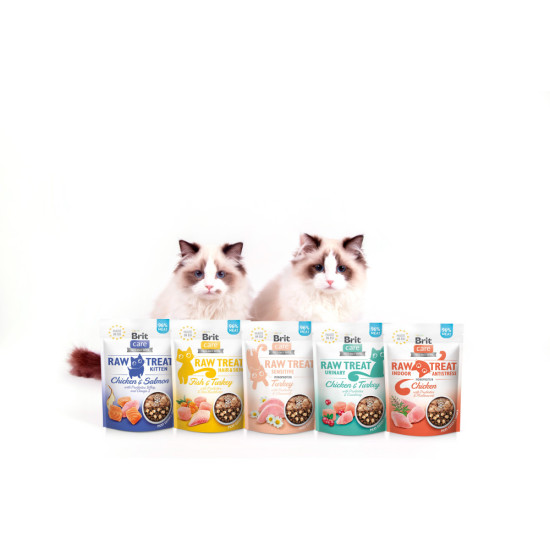 Ласощі Brit Raw Treat Freeze-dried Hair and Skin д/котів д/шерсті риба та індичка 40 г