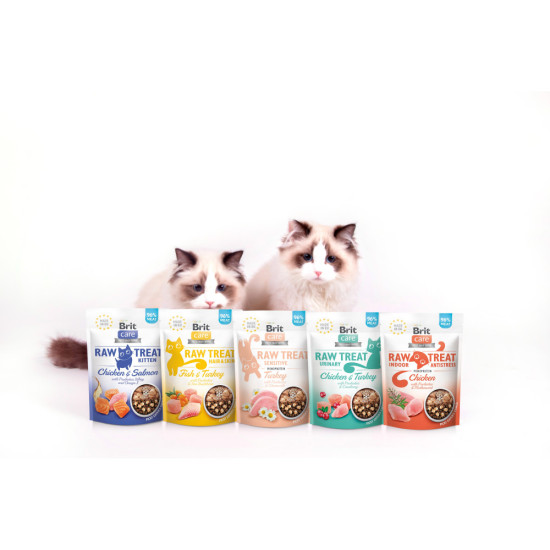 Ласощі Brit Raw Treat Freeze-dried Hair and Skin д/котів д/шерсті риба та індичка 40 г